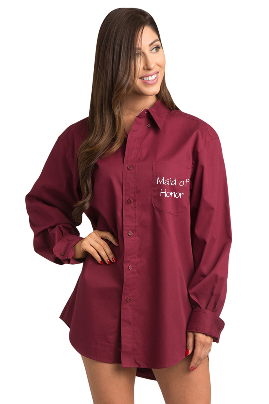 Zynotti Embroidered Maid of Honor Button Down Oxford Shirt