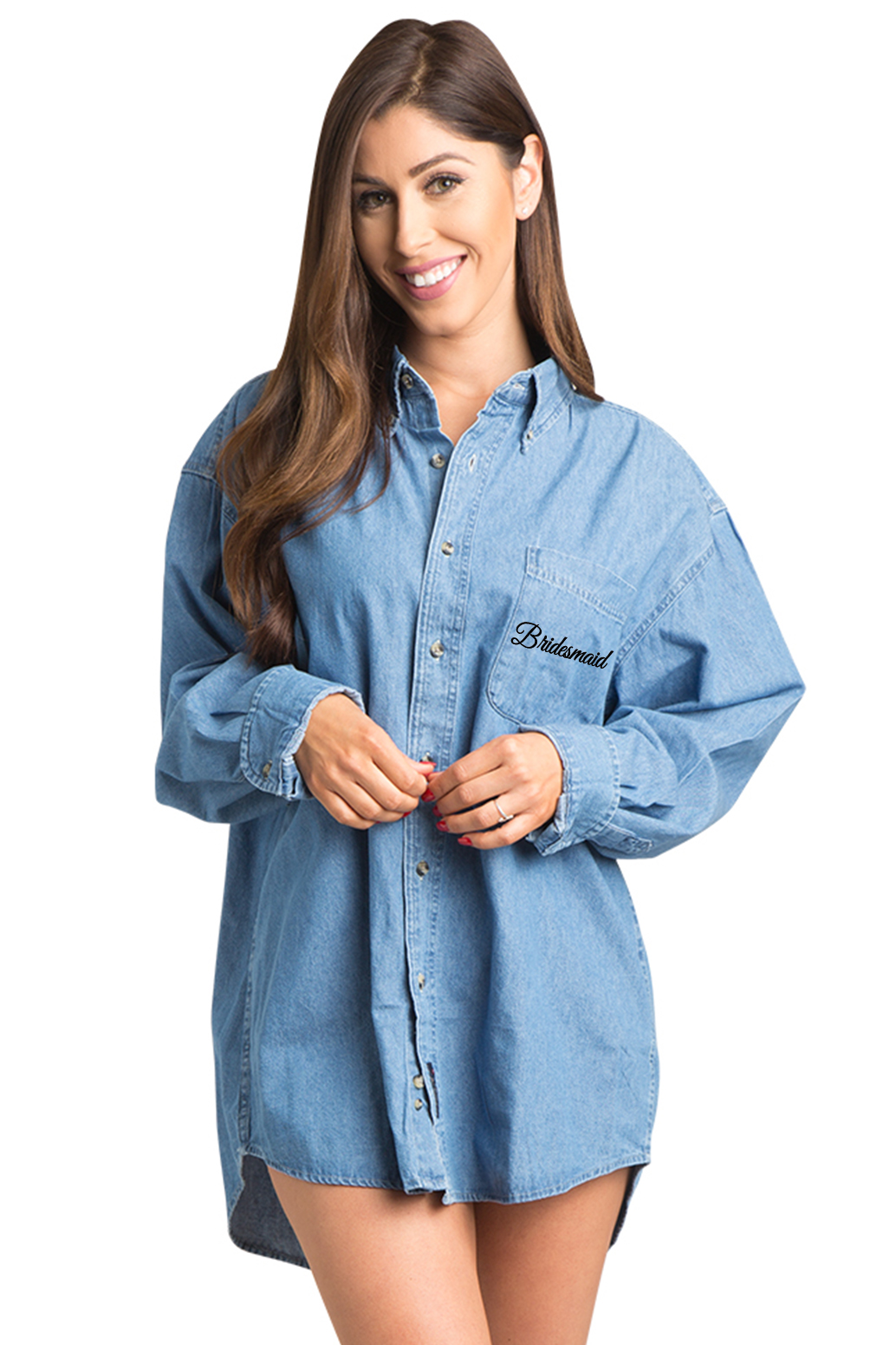 Monogrammed Denim Button Down Shirt for Bride and Bridesmaids – My Southern  Charm