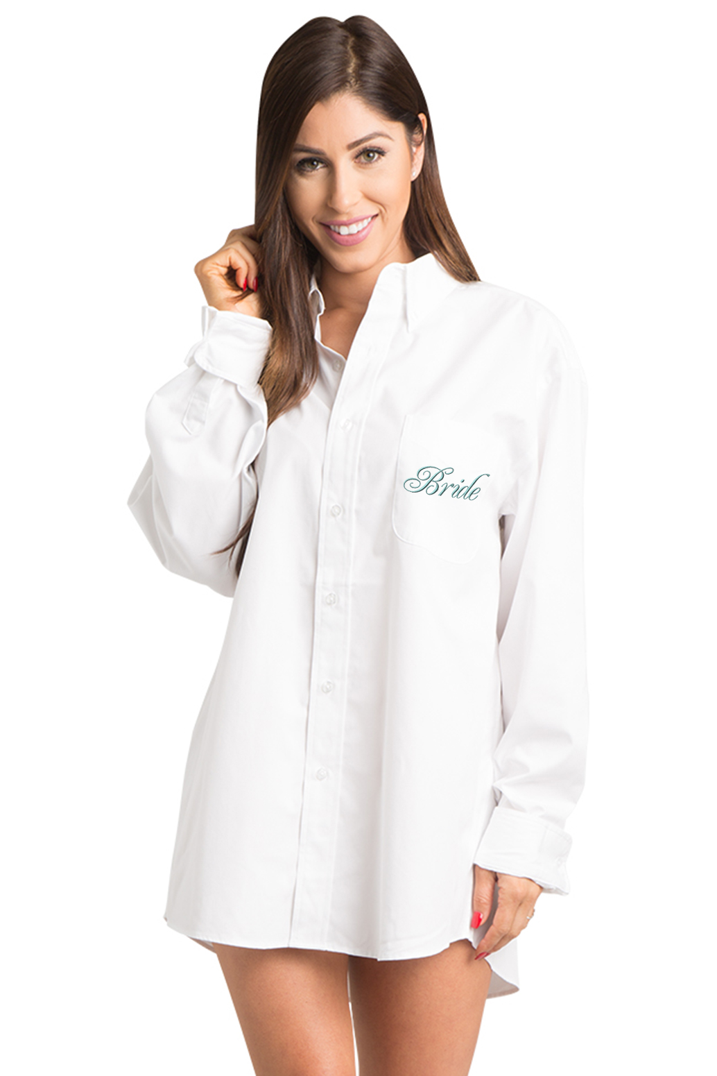 Monogrammed Oversized Button Down Bridesmaid Shirt