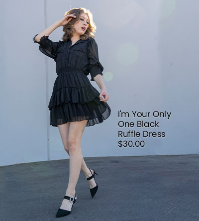 I'm Your Only One Black Ruffle Dress | ZYNOTTI