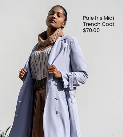 Pale Iris Midi Trench Coat | ZYNOTTI