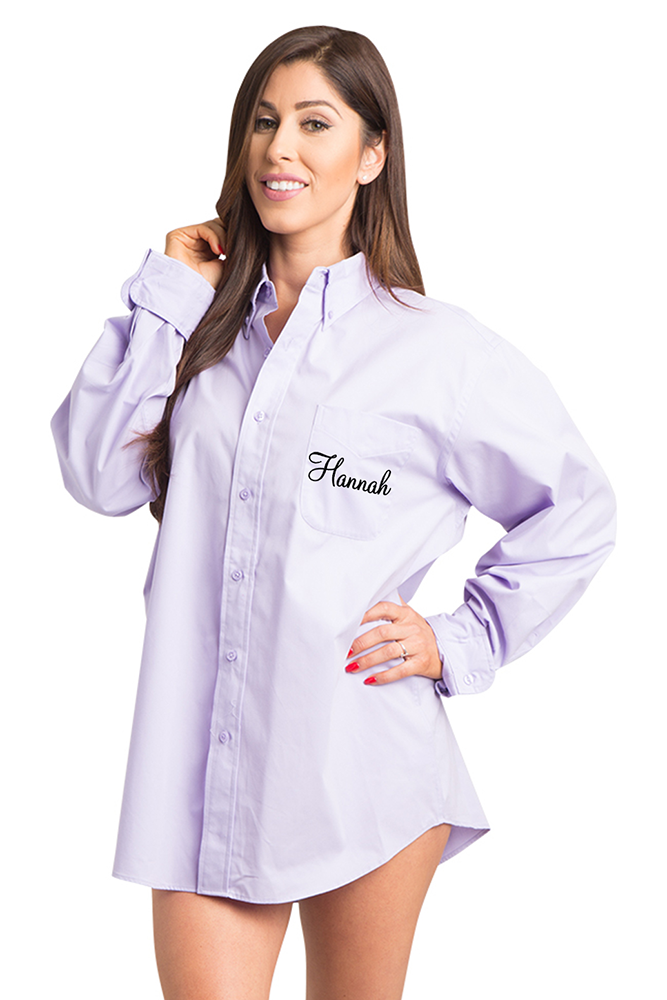 Zynotti Personalized Embroidered Oversized Button Down Oxford Shirt